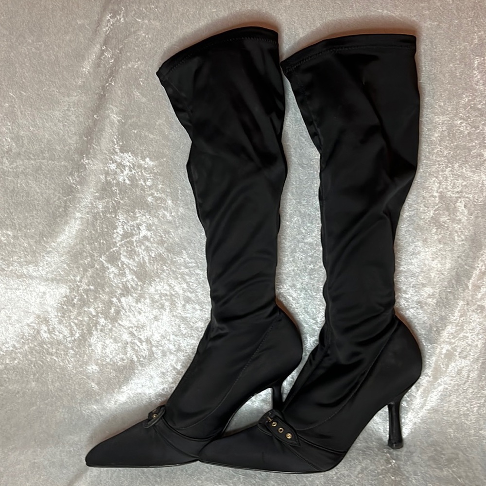 CHANEL Black Heeled Boots